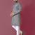 Gray moti hand work roman silk kurta set for men