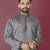 Gray moti hand work roman silk kurta set for men