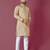 Orange  moti hand work roman silk kurta set for men