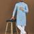 Sky blue rayon embroidered sqeuence work kurta pajama set