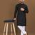 Black rayon embroidered sqeuence work kurta pajama set