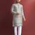 Grey amboj work cotton kurta set for men