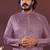 Purple embroidered silk kurta set for men