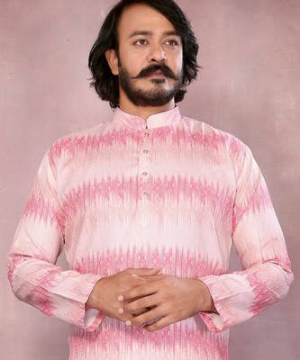 Pink cotton sequin kurta set 2