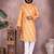 Orange cotton sequin kurta set