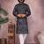Black printed work festival wear cotton readymade kurta pajama