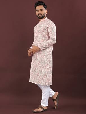 Pink digital print kurta 1