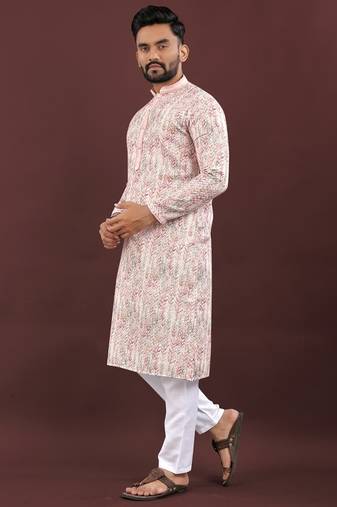 Pink digital print kurta