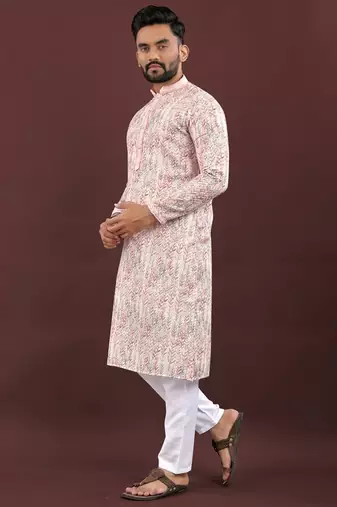 Pink digital print kurta