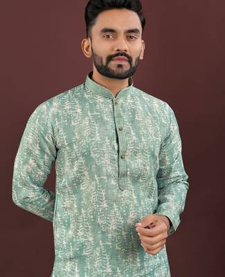 Sea green digital print kurta 2