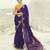 jamli purple organza viscose satin saree with silk blend blouse