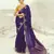 jamli purple organza viscose satin saree with silk blend blouse