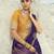 jamli purple organza viscose satin saree with silk blend blouse