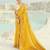yellow organza viscose satin saree with silk blend blouse