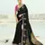 black organza viscose satin saree with silk blend blouse