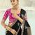 black organza viscose satin saree with silk blend blouse