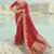 red to rani dola viscose saree with silk blend blouse