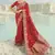 red to rani dola viscose saree with silk blend blouse
