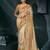 cream ziraf silk blend saree with silk blend blouse