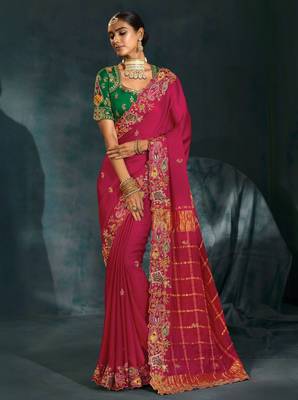 rani gajji silk blend saree with silk blend blouse 1