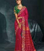 rani gajji silk blend saree with silk blend blouse