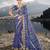 royal blue gajji bandhej satin saree with real silk blend blouse & mirror work
