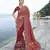 maroon bandhej pallu and dola silk blend skirt saree with mirror, jari & moti heavy work and silk blend blouse