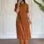 Floral printed brown v neck  cotton kurta set with trouser