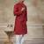 Red colour silk with embroidery work kurta cotton pajama menswear collection