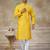 Yellow colour silk with embroidery work kurta cotton pajama menswear collection