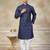 Navy blue colour silk with embroidery work kurta cotton pajama menswear collection