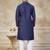 Navy blue colour silk with embroidery work kurta cotton pajama menswear collection