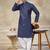 Navy blue colour silk with embroidery work kurta cotton pajama menswear collection