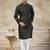 Black colour silk with embroidery work kurta cotton pajama menswear collection