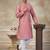 Pink colour silk with embroidery work kurta cotton pajama menswear collection