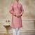 Pink colour silk with embroidery work kurta cotton pajama menswear collection