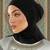 NAZNEEN Stretchable Cotton jersey Bun Instant Black Under Hijab Cap with Tie