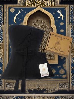 NAZNEEN Stretchable Cotton jersey Bun Instant Black Under Hijab Cap with Tie 4