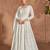 White chinon silk heavy embrodiered semi stitched wedding gowns