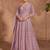 Lavender chinon silk heavy embrodiered semi stitched wedding gowns