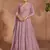 Lavender chinon silk Embroidered Gown-Full Stitched Free size