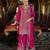 Pink heavy chinon silk full stitched free size upto 44 palazzo suits