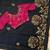 Black kashmiri style thread embroidered work saree with unstitched blouse