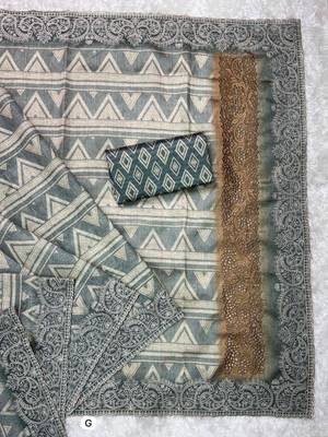 Grey kashmiri style digital printed saree with unstitched blouse 5
