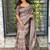Brown kashmiri style digital printed saree with unstitched blouse