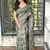 Green kashmiri style digital printed saree with unstitched blouse