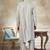 Grey pure silk with embroidery work kurta pajama with dupatta menswear collection