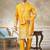 Yellow pure silk with embroidery work kurta pajama with dupatta menswear collection