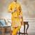 Yellow pure silk with embroidery work kurta pajama with dupatta menswear collection