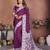 Plum Color Zari Weaving Viscose Silk Blend Saree